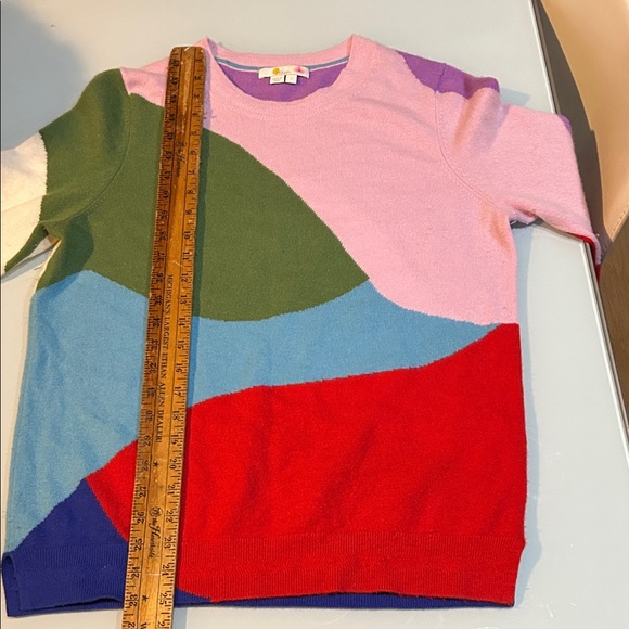 Mod graphic  Pink Purple colors pop cashmere Sweater Boden - Picture 5 of 9